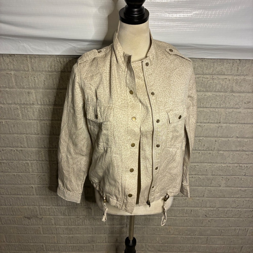 Rails Collins White Mini Cheetah Print Utility Jacket XS